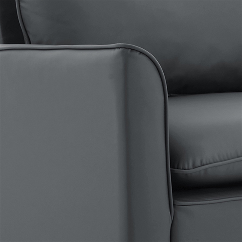 Heya Lounge Sofa Chair Set of 2- Track Arms- Light Gray Faux Leather