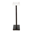 Accent Side End Drink Table- White Marble Top- Bronze Iron- 24 Inch