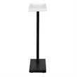 Accent Side End Drink Table- White Marble Top- Bronze Iron- 24 Inch