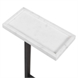 Accent Side End Drink Table- White Marble Top- Bronze Iron- 24 Inch