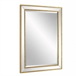 Accent Wall Mirror- Double Frame- Beveled Mirror Trim- Gold Tone 27x33