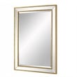 Accent Wall Mirror- Double Frame- Beveled Mirror Trim- Gold Tone 27x33