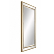 Accent Wall Mirror- Double Frame- Beveled Mirror Trim- Gold Tone 27x33