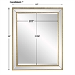 Accent Wall Mirror- Double Frame- Beveled Mirror Trim- Gold Tone 27x33