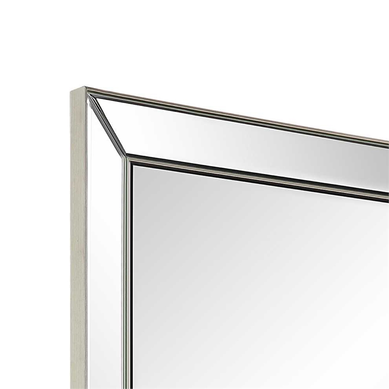 Accent Wall Mirror- Rectangular Shape- Mirrored Panels- Nickel 23x34