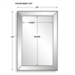 Accent Wall Mirror- Rectangular Shape- Mirrored Panels- Nickel 23x34