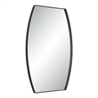 Accent Wall Mirror- Convex Shape- Floating Design- Matte Black 24x36