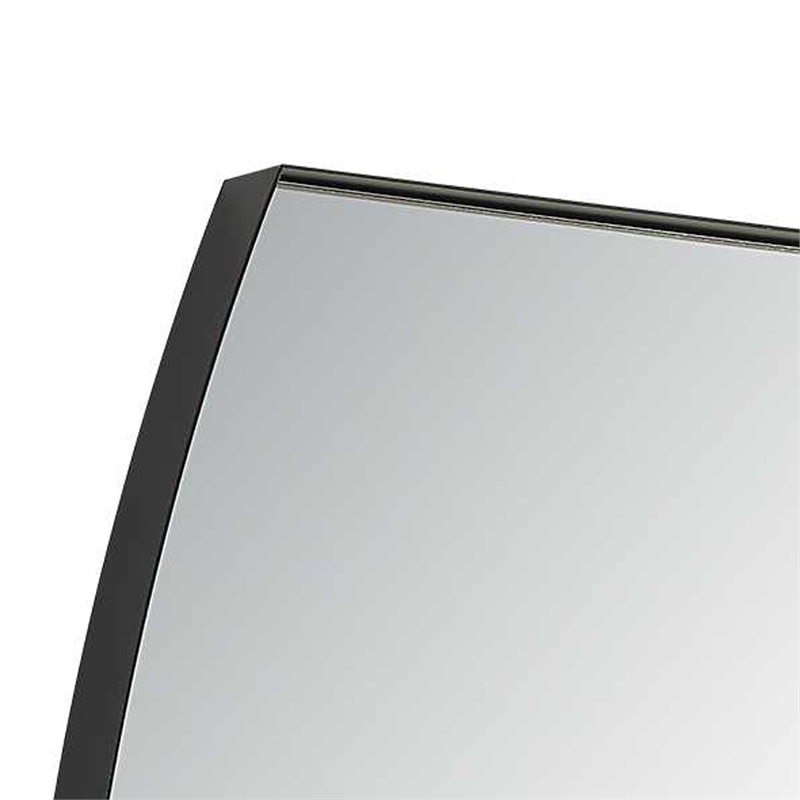 Accent Wall Mirror- Convex Shape- Floating Design- Matte Black 24x36