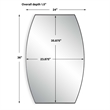 Accent Wall Mirror- Convex Shape- Floating Design- Matte Black 24x36