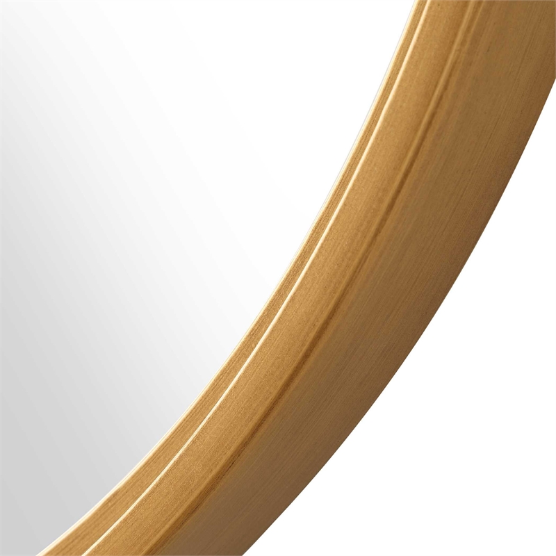 Accent Wall Mirror- Pill Oval Frame- Modern Brushed Gold Finish 22x35