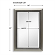 Accent Wall Mirror- 3 Layer Beaded Frame- Modern Style Warm Silver 24x36