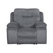Ted Power Recliner Chair- USB and Cupholders- Cloud Gray Polyester