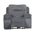 Ted Power Recliner Chair- USB and Cupholders- Cloud Gray Polyester