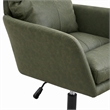 Limz Swivel Office Chair- Adjustable Height- Foam Fill Green Faux Leather