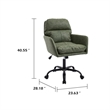 Limz Swivel Office Chair- Adjustable Height- Foam Fill Green Faux Leather