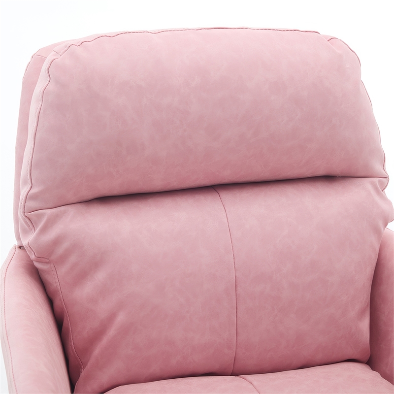 Limz Swivel Office Chair- Adjustable Height- Foam Fill Pink Faux Leather