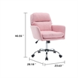 Limz Swivel Office Chair- Adjustable Height- Foam Fill Pink Faux Leather