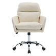 Limz Swivel Office Chair- Adjustable Height- Foam Fill White Faux Leather