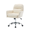 Limz Swivel Office Chair- Adjustable Height- Foam Fill White Faux Leather