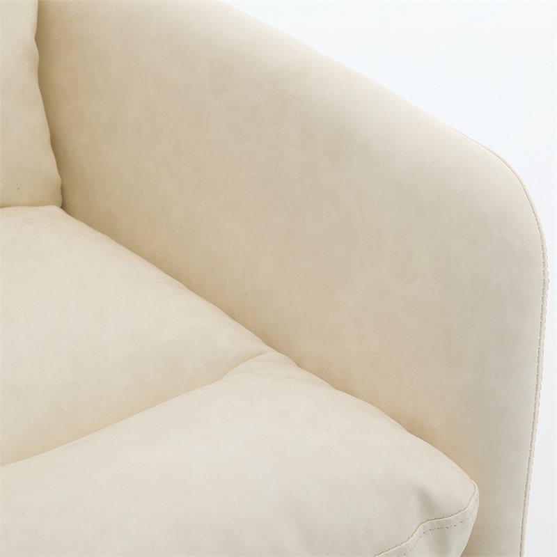 Limz Swivel Office Chair- Adjustable Height- Foam Fill White Faux Leather