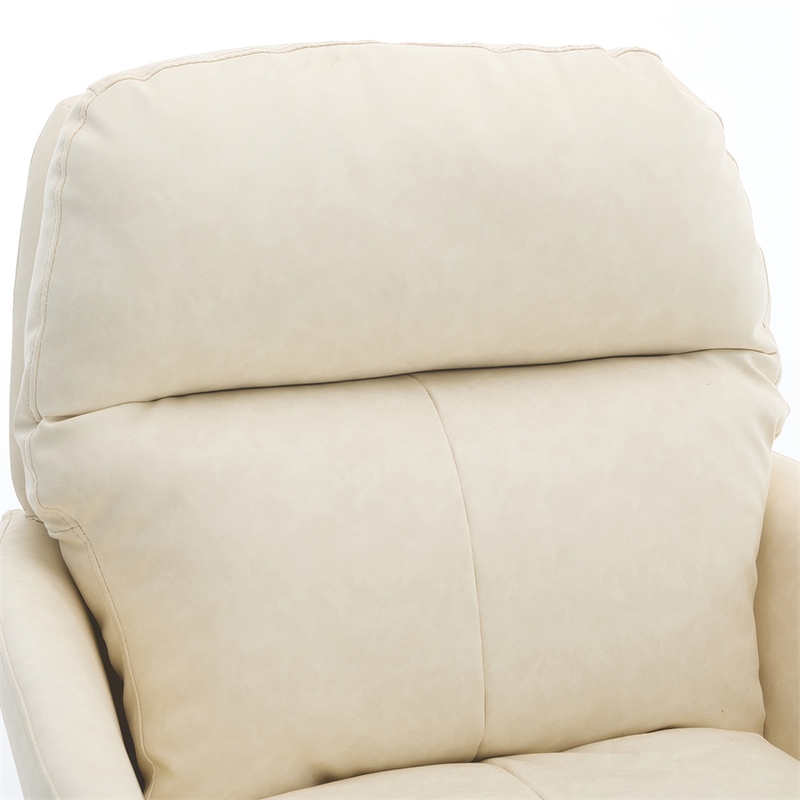 Limz Swivel Office Chair- Adjustable Height- Foam Fill White Faux Leather