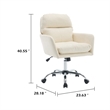 Limz Swivel Office Chair- Adjustable Height- Foam Fill White Faux Leather
