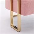 Sery Accent Sofa Chair Set of 2- Pink Teddy Fleece- Gold Square Legs