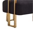 Sery Accent Sofa Chair Set of 2- Black Teddy Fleece- Gold Square Legs