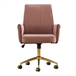 Swivel Office Chair- Light Pink Corduroy- Adjustable Height- Gold Base