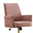 Swivel Office Chair- Light Pink Corduroy- Adjustable Height- Gold Base