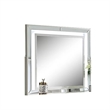 Pumi Dresser Mirror w LED- Glass Panel Trim- Ivory 38x44 Rectangular