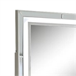 Pumi Dresser Mirror w LED- Glass Panel Trim- Ivory 38x44 Rectangular