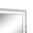 Pumi Dresser Mirror w LED- Glass Panel Trim- Ivory 38x44 Rectangular