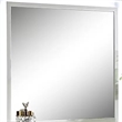 Pumi Dresser Mirror w LED- Glass Panel Trim- Ivory 38x44 Rectangular