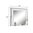 Pumi Dresser Mirror w LED- Glass Panel Trim- Ivory 38x44 Rectangular