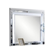 Liva Dresser Mirror w LED- Glass Panel Trim- Silver 38x44 Rectangular