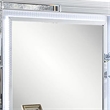 Liva Dresser Mirror w LED- Glass Panel Trim- Silver 38x44 Rectangular