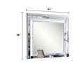 Liva Dresser Mirror w LED- Glass Panel Trim- Silver 38x44 Rectangular