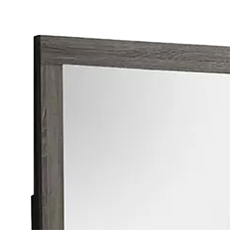 Luyi Dresser Mirror- Framed Border- Textured Foil Gray 35 Inch Square