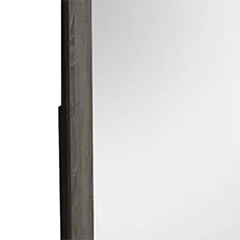 Luyi Dresser Mirror- Framed Border- Textured Foil Gray 35 Inch Square