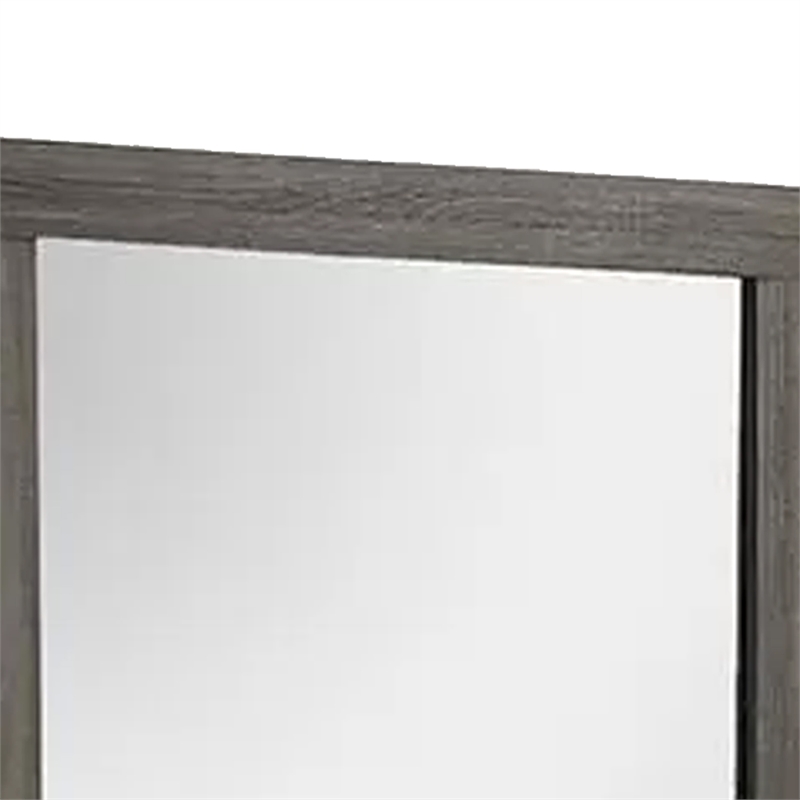 Luyi Dresser Mirror- Framed Border- Textured Foil Gray 35 Inch Square