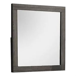 Luyi Dresser Mirror- Framed Border- Textured Foil Gray 35 Inch Square