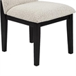 Sima Dining Side Chair Set of 2- Arched Back- White Cushions- Black Frame
