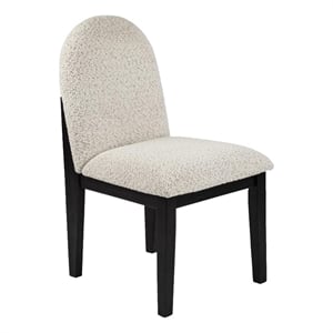 Sima Dining Side Chair Set of 2- Arched Back- White Cushions- Black Frame