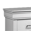 Shoba Nightstand- 2 Textured Drawers- Faux Diamond Inlaid Handles- White