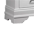 Shoba Nightstand- 2 Textured Drawers- Faux Diamond Inlaid Handles- White
