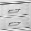 Shoba Nightstand- 2 Textured Drawers- Faux Diamond Inlaid Handles- White