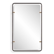 Decorative Wall Mirror- Gold Leaf Accent Tabs- 22x36 Rectangular Frame