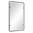 Decorative Wall Mirror- Gold Leaf Accent Tabs- 22x36 Rectangular Frame