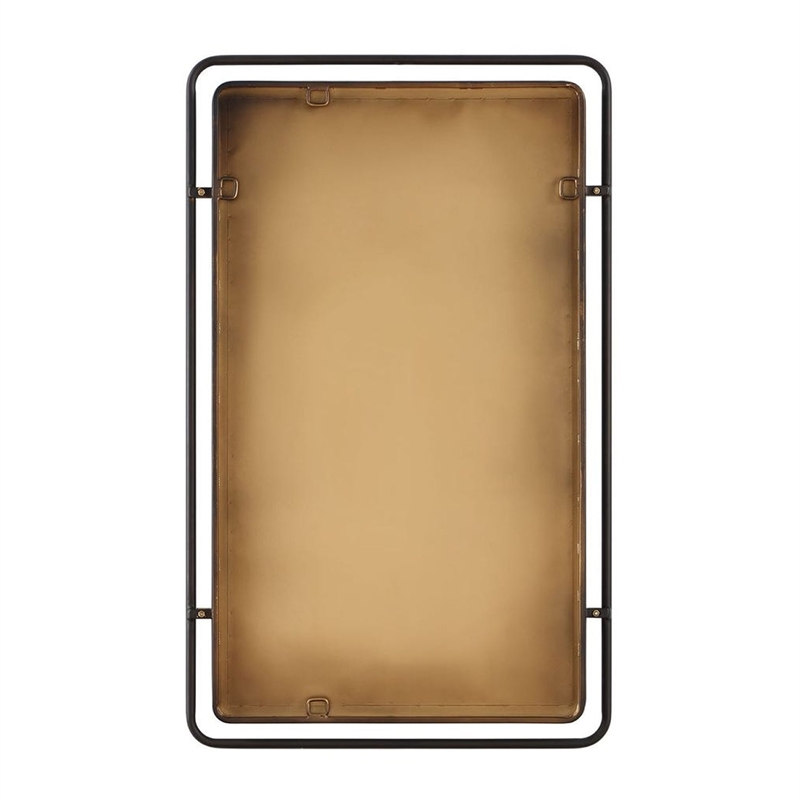 Decorative Wall Mirror- Gold Leaf Accent Tabs- 22x36 Rectangular Frame